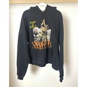 Nemesis Mens Black Graphic Logo Pullover Hoodie Fleece "Hard 2 Kill" 25x30 Z